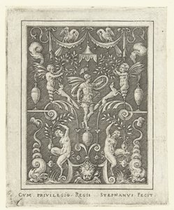 Marte
Decorações planas com figuras de deuses numa moldura de grotescos (versão posterior) (título da série) de Etienne Delaune