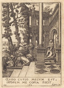 Narciso na fonte de Etienne Delaune after Rosso Fiorentino