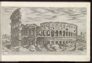 Coliseu de Roma Bouwwerken uit de oudheid (título da série) Os vestígios da antiguidade de Roma coletados e retratos em perspectiva de Stefano Du Perac Parisino (título da série no objeto)
