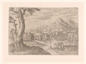 Paisagem com dois cavaleiros de Etienne Duperac