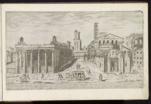 Ruínas do Templo de Antonino e Faustina e o Templo de Rômulo no Fórum Romano Edifícios antigos (título da série) I vestigi dell