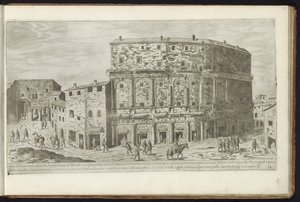 Teatro de Marcelo em Roma Bouwwerken uit de oudheid (título da série) Os vestígios da Roma Antiga coletados e fotografados em perspectiva por Stefano Du Perac Parisino (título da série no objeto)