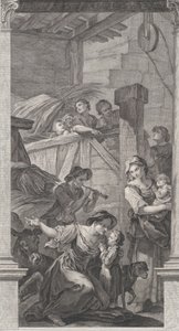 A Capela dos Enjeitados em Paris: A Adoração dos Pastores, 1752. de Etienne Fessard