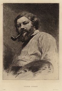Gustave Courbet, pintor francês do movimento realista. Gravuras por Etienne Gabriel Bocourt