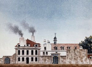 Hospital Necker em 1818 - vinheta gravada por J.E. Thierry, Arquivos de Assistência Pública de Etienne Jules Thierry