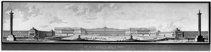 Projecto de renovação do castelo e Versalhes, elevação e perspectiva - E.L. Boullée.