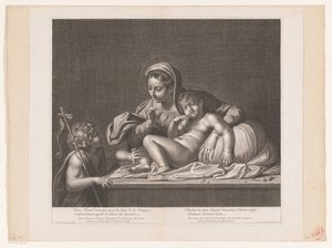 Maria com Cristo adormecido exorta João Baptista ao silêncio
Jesus Cristo adormecido (...)/ Christus in sinu Mariae dormiens (...) (título sobre o objecto) de Etienne Picart