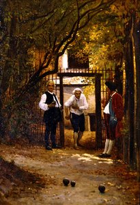 Jogar Boules (óleo a bordo)