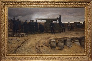 Peça de artilharia pesada francesa no cerco de Paris, 1872