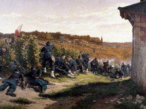 Os Tirailleurs de la Seine na Batalha de Rueil-Malmaison, 21 de outubro de 1870, pormenor