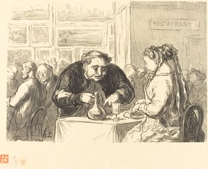 No buffet da Exposição de Belas Artes de Etienne after Honoré Daumier