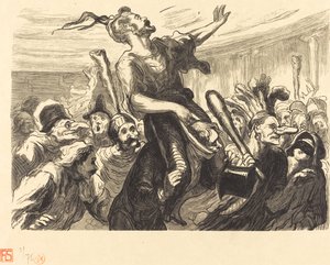 La Mi-Careme - No Baile da Ópera de Etienne after Honoré Daumier