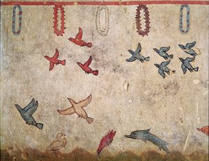 Um voo de ave (Detalhe do fresco, 530 AC) de Etruscan