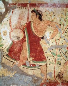Um jogador de lira (Fresco, 520 BC) de Etruscan