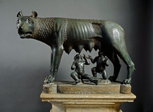 Lobo Capitólio, escultura de origem etrusca datada de 500 a.C. (bronze) de Etruscan