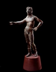 Civilização etrusca: “” a divindade de Culsans design ”” Escultura em bronze, século III aC de Cortona, Itália Dim 30 cm de Etruscan
