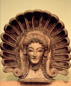 Fixação no templo Etrusco em Veii, século VI a.C. (cerâmica policromada) de Etruscan