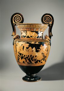 Itália, Lazio, Civita Castellana, Falerii, Volute krater (vaso usado para misturar vinho e água) de Etruscan