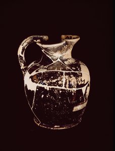 Oenochoe com a inscrição xantipos. Do túmulo 709 de Valle Trebbia, século V a.C. de Etruscan