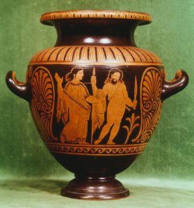 Stamnos, cerâmica de figuras vermelhas de Vulci (Lazio). Civilização Etrusca, Século IV a.C. de Etruscan