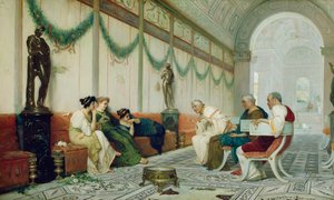 Interior de Edifício Romano com figuras, c.1880 (óleo sobre tela)