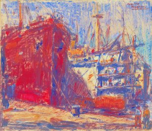 Navios no porto de Eugeen van Mieghem