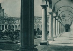 Claustros no Mosteiro de San Martino, perto de Nápoles, Itália, 1927 de Eugen Poppel