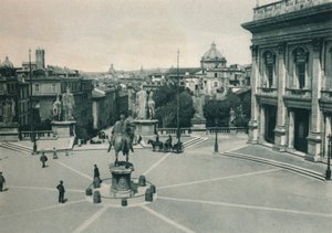 Piazza del Campidoglio com a estátua de Marco Aurélio, Roma, Itália, 1927
