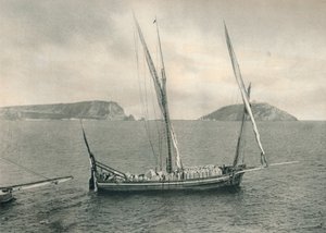 Barco à vela no porto de Nápoles, Itália, 1927 de Eugen Poppel