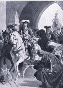 Os austríacos entrando em Belgrado, ilustração de Landmarks in European History publicada pela Gresham Publishing Co, c.1920 (litho) de Eugen von Blaas