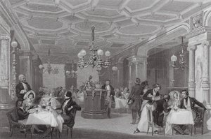 Os "Trois Freres Provenceaux", Palais Royal, Paris, A célebre casa de comer (gravura)