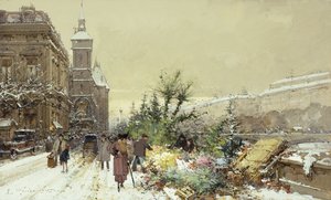 Mercado de flores; Mercado de flores de Eugene Galien-Laloue