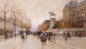 Uma cena de rua de Paris de Eugene Galien-Laloue