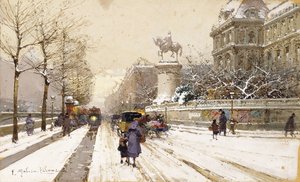 Paris no inverno de Eugene Galien-Laloue