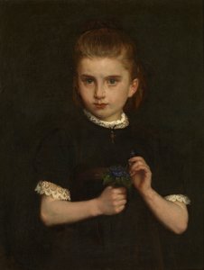 Rapariga com violetas (óleo sobre tela) de Eugene (attr. to) Siberdt