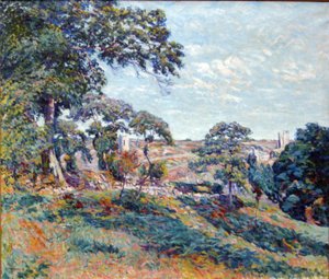 Vista de Corzant, Creuse, c.1910 (óleo sobre tela) de Eugene Alluaud