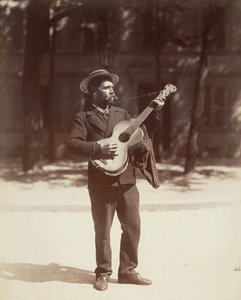 Guitarrista, Paris de Eugène Atget