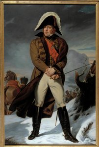 Portrait en pied de Michel Ney (1769-1815), Duque de Elchingen, Príncipe de Moscova (Moscovoa), Marechal de França Pintura de Eugene Battaille (1817-1875). Século XIX. Dim. 2,15 x 1,4 m. - Retrato a todo o comprimento de Michel Ney (1769-1815), Duque de El de Eugene Battaille