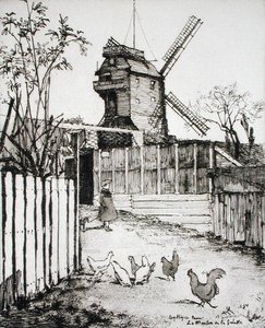 Moulin de la Galette, de "Du Ier au XXeme: Les Arondissements de Paris...", publicado em 1903 (gravura)