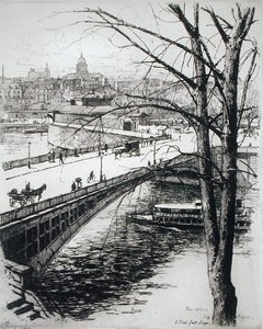 Pont St. Louis, de "Du Ier au XXeme: Les Arondissements de Paris...", publicado em 1903 (gravura)