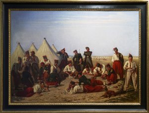O jogo de loteria no acampamento de Chalons de Eugene Bellanger