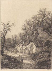 Casas de campo no inverno, 1840. de Eugene Bléry