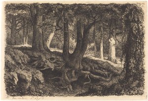 Árvore com raízes, publicado 1849. de Eugene Bléry