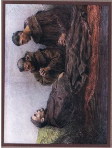 São Francisco doente no Palácio dos Bispos em Assis, 1919 de Eugene Burnand