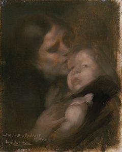 Mãe e filho (óleo sobre tela) de Eugène Carrière