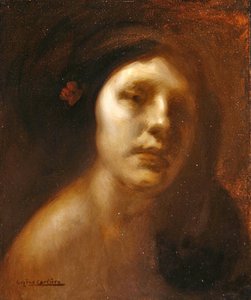 Retrato de uma jovem senhora (óleo sobre tela) de Eugène Carrière