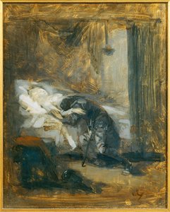 Scene de Theatre - Cena num teatro ... (pintura sobre tela) de Eugène Carrière