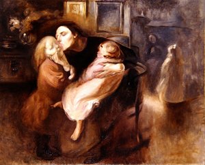 Estudo para a Maternidade (óleo sobre tela) de Eugène Carrière
