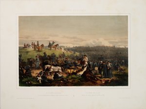 20 de setembro de 1854. Retiro do exército russo após a batalha da Alma, 1855. de Eugene Charles Francois Guerard