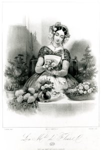 O vendedor de flores, c. 1840 de Eugene Charles Francois Guerard